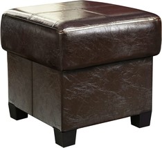 Squareere Pu Leather Storage Ottoman Cube Foot Rest From Glaxyfur In Brown. - £41.55 GBP