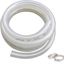 3/4&quot; Id X 1&quot; Od - 10 Ft High Pressure Braided Clear Pvc Vinyl Tubing Fle... - £33.02 GBP