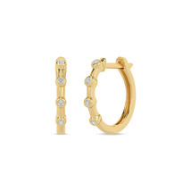 14k Yellow Gold 0.08Ct TDW Lab Created Round Diamond Hoop Earrings for Women - $499.99