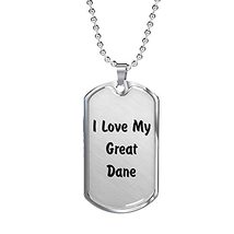 Unique Gifts Store Love My Great Dane v4 - Luxury Dog Tag Necklace - £31.42 GBP