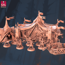 3D Printed STL Miniatures Elf Camp Set 28 - 32mm War Gaming D&amp;D - £7.36 GBP+