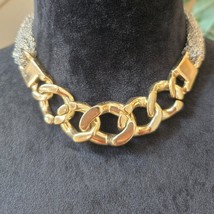 Express Fashion Two Tone Glossy Curb Link Chain Necklace with Lobster Clasp - $29.70