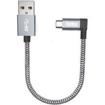 Usb C Cable Short, Short Usb To Usb C Cable Fast Charging Cable Right Angle, 5Gb - £12.50 GBP