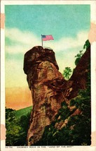 Chimney Rock American Flag Western North Carolina NC UNP WB Postcard S22 - £2.75 GBP