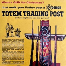 Crosman Totem Trading Post 1964 Advertisement Lithograph Firearms Guns D... - £55.33 GBP
