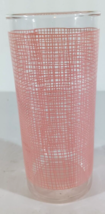 Vintage PINK WOVEN BURLAP FEDERAL GLASS Tumblers Mid-Century Modern Gold... - $24.75 CAD