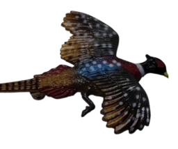 Vintage Male Ring-Necked Pheasant 2 in Plastic Hat Pin Brooch Collectible - £9.56 GBP