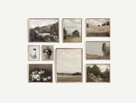 French Country Gallery Wall Art Set | Vintage Living Room Decor | Oil Painting P - £7.90 GBP