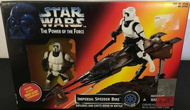 1995 Star Wars The Power of the Force Imperial Speeder Bike W/Imperial Scout MIB - $19.79