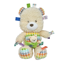 16" Bright Starts Teddy Bear W/ Baby Rattle Taggies Stuffed Animal Plush Soft - $28.50