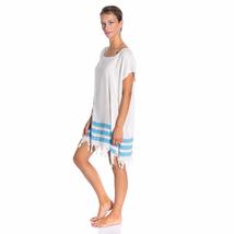 M.O.S All Cotton Swimsuit Cover Ups for Women Short Sleeve Beach Dress (Blue) - $16.73