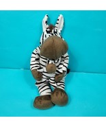 Zebra Mama And Baby Black Plush Stuffed Animal Jungle Soft Brown Nose 14&quot; - €18,84 EUR
