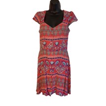 Glamorous Women&#39;s Size 8 Red Abstract Pattern Open Back Mini Dress - £8.88 GBP
