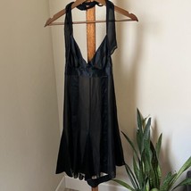 BCBG Maxazria Dress Womens Black Halter Tie Lined 100% Silk LBD Cocktail... - $39.59