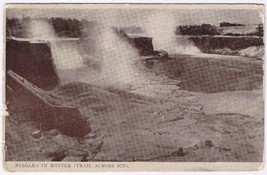 Postcard RPPC Niagara Falls In Winter Trail Across Ice A - $4.94