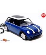 RARE KEYCHAIN BLUE WHITE TOP &amp; SUNROOF BMW MINI COOPER CUSTOM Ltd GREAT ... - £47.14 GBP