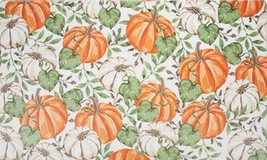 ANTI-FATIGUE Non Slip Pvc Floor Mat (18x30&quot;) White &amp; Orange Pumpkins &amp; Vines, Bs - £19.77 GBP