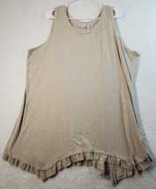 Logo  Dress Womens Size 2X Gray Knit Rayon Sleeveless Round Neck Layers Tank - £11.40 GBP