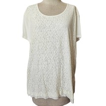 Cream Short Sleeve Lace Top Size XXL - £19.57 GBP