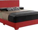 Glory Furniture Aaron Upholstered Bed, King, Red - $457.99