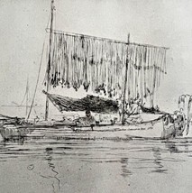 Fishing Boat Etching Print 1922 James McNeill Whistler 4th State Art SmDwC3 - £23.42 GBP