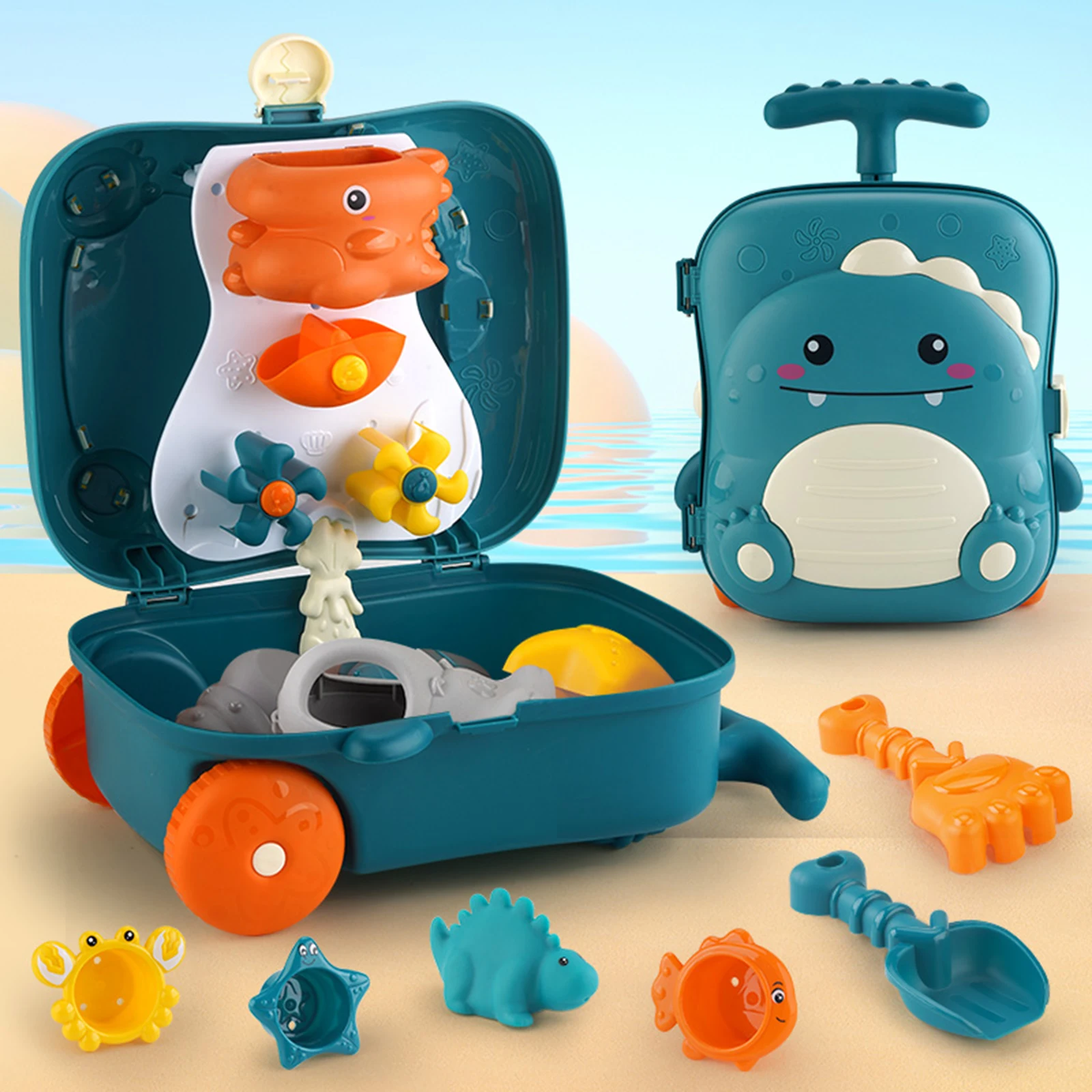 2023 New Beach Toys Kids Mini Trolley Case Bath ToysBathtubs Outdoor  Suitcase - £24.92 GBP