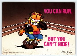 Garfield Cat Postcard Boxer You Can Run But Jim Davis 1978 Unused Orange Kitty - £12.68 GBP