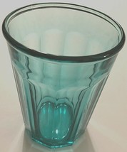 Vintage Luminarc France 500 Teal Green Water Drinkware 10 Panel Glass Tu... - $26.30