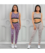 Women Fitness Leggings Sport Bra Women Leopard Tracksuits Fashion Active... - £22.53 GBP