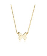 minimalist 925 sterling silver simple plain butterfly pendant gold plate... - £23.94 GBP