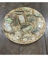 Vtg. MCM Abalone Shell Pacific Ocean Lucite Footed Trivet Hot Plate Hyle... - $20.79 CAD