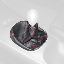 Shift Boot for 2002-04 Acura RSX Black Italian Leather Red Top Stitches - £27.25 GBP