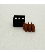 Dollhouse Miniature Toy Drinking chocolate Milk Bottles &amp; Basket Accesso... - $8.79 CAD