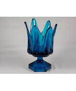 Viking Art Glass Bluenique Epic Column Napkin Vase #7305, Elegant Blue G... - £47.98 GBP