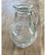 Vintage Clipper Ship Embossed Sail Boat Clear Glass Nautical Pitcher - €10,23 EUR