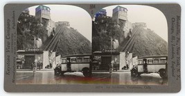 c1900&#39;s Real Photo Stereoview Keystone An Ascensor Valparaiso, Chile. Woman Bus - £22.03 GBP