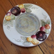 Yankee Candle Small Swag Drape and Fruit Small candle holder Plate 4 3/4&quot; across - £6.33 GBP