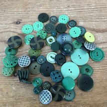 Vintage Set Lot of 50 40s 30s 50s Mid Century Green Emerald Buttons Cell... - £29.56 GBP