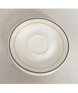 Vintage corelle six piece lot saucers small dish set green and gold trim - $24.70