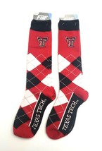 Texas Tech Red Raiders NCAA Men Argyle Logo Crew Socks Red/Black OSFM Lot of 2 - £24.92 GBP