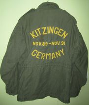 Us Army M65 Jacket Coat Embroidered Kitzingen Germany Cold War End Souvenir - £78.36 GBP