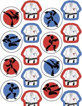 Black Belt Value Stickers 4 Sheets Pack Martial Art Karate Birthday Party Favors - £1.57 GBP
