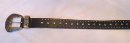 Womens  Black Leather studded Rhinestone belt Fits to a 38&quot; max - £15.98 GBP