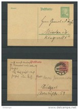 Germany 1918 1925 2 Post Stationary Cards - $2.97