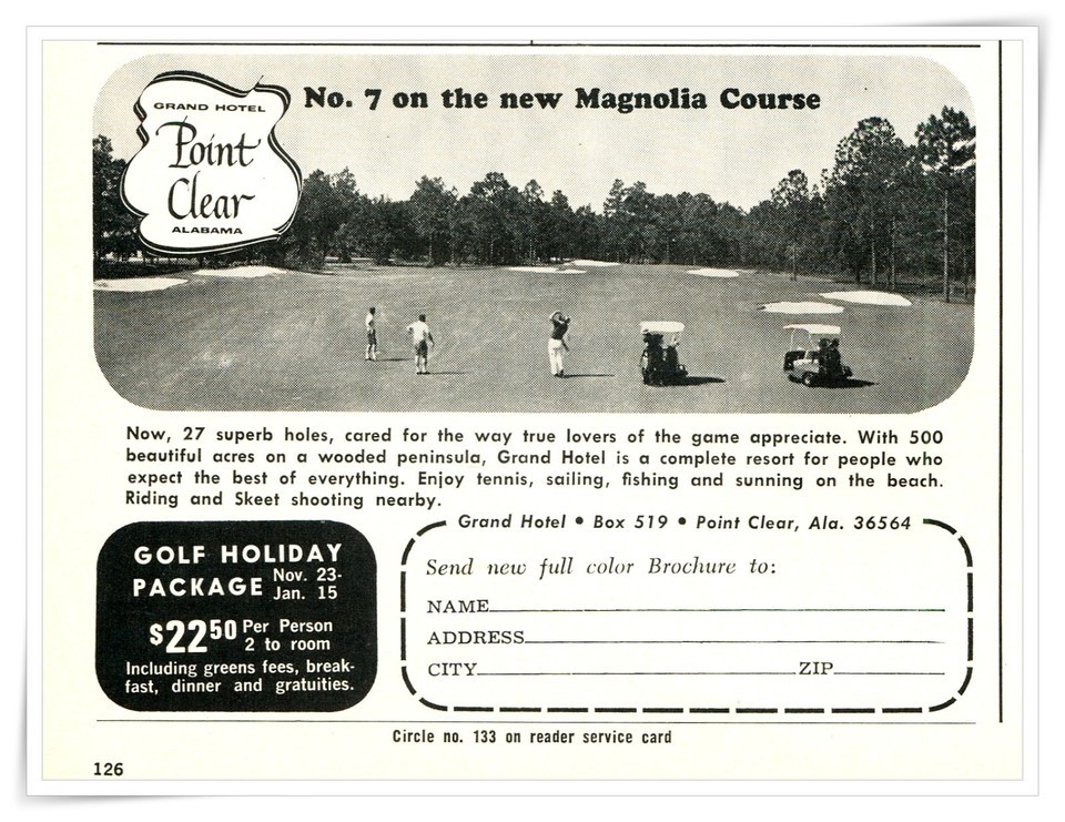 Print Ad Grand Hotel Golf Resort Point Clear Alabama 1967 3.5x5&quot; Adverti... - $9.70