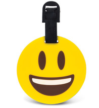 Luggage Tag Smiling Emoji Identification Label Suitcase Backpack ID Travel Charm - £9.30 GBP
