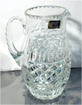 Vintage LAUSITZER GLAS 24% LEAD OXIDE Hand Cut Crystal Pitcher - $39.25