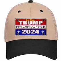 Re-Elect Trump 2024 Novelty Khaki Mesh License Plate Hat - £22.79 GBP