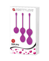 Pretty Love Three-in-one Kegel Set - Fuchsia - £35.93 GBP