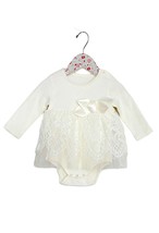 EMILY LACE AND BOW ONESIE - $22.00+